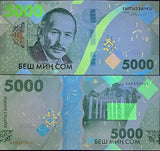 Kyrgyzstan 5000 Som 2023/2024 P New UNC LOT 3 PCS