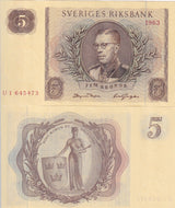 Sweden 5 Kronor 1963 P 50 b UNC
