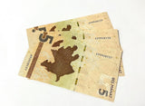 Azerbaijan 5 Manat ND 2022 P 39 UNC LOT 3 PCS ,stylized figures, Books quill pen