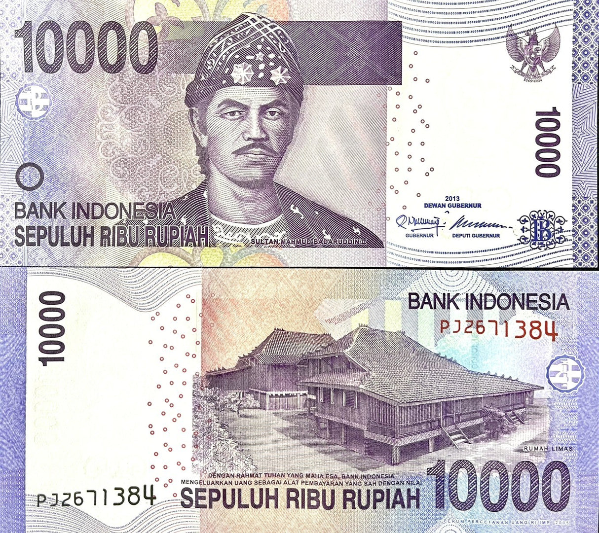 Indonesia 10000 Rupiah 2005/2013 P 150 d UNC