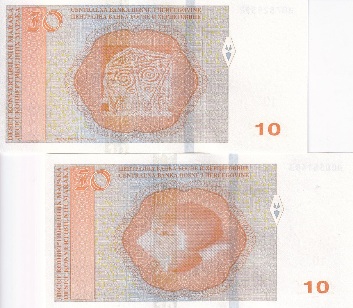 Bosnia & Herzegovina Set 2 UNC 10 Convertible Maraka 2017 P 80 P 81
