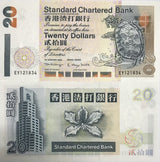 Hong Kong 20 Dollars 2000 P 285 c SCB UNC