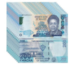 Malawi 200 Kwacha 2022 P 65A UNC LOT 10 PCS