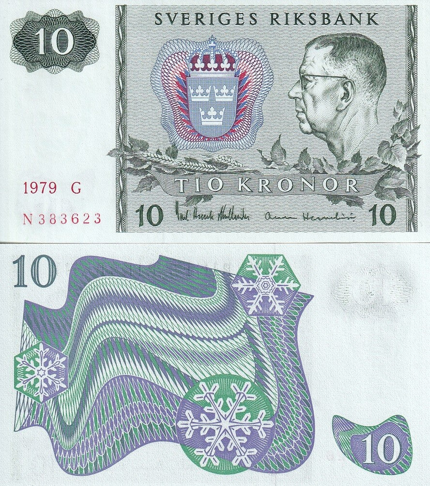 Sweden 10 Kronor Mixed Year P 52 UNC