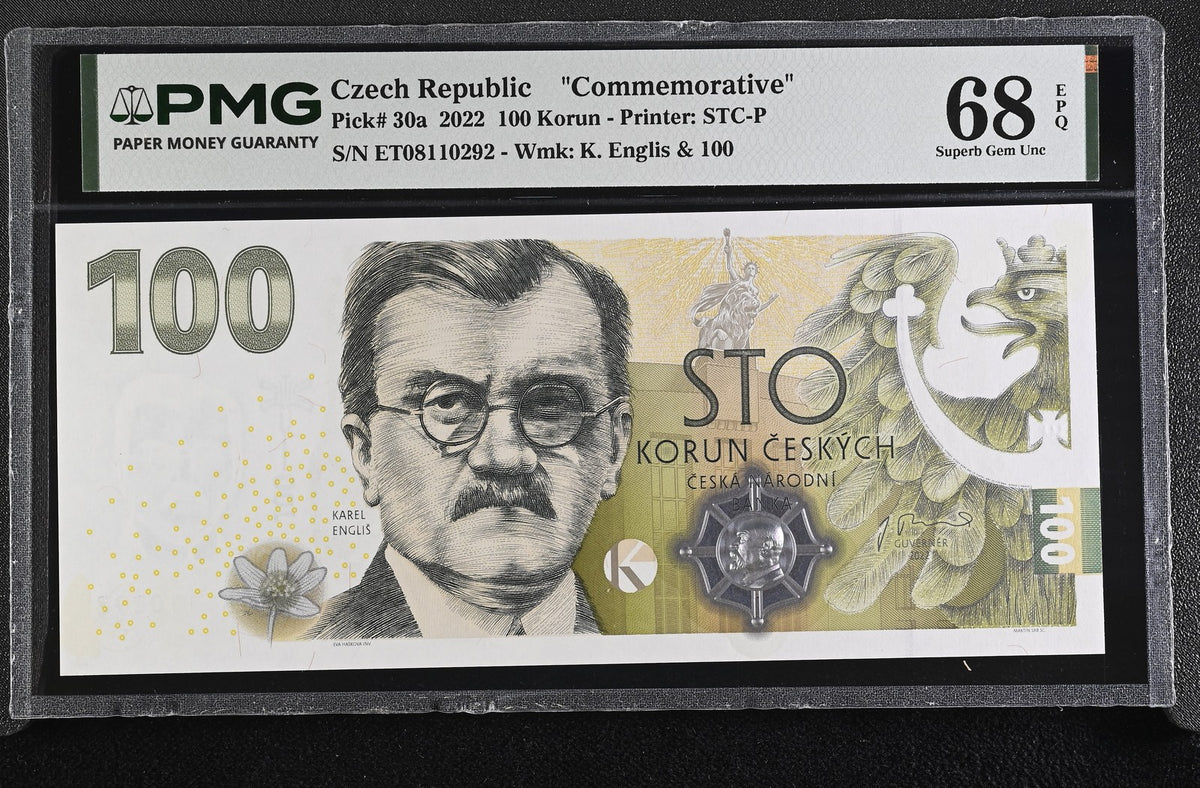 Czech Republic 100 Korun 2022 Commemorative P 30 a Superb Gem UNC PMG 68 EPQ