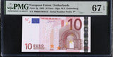Euro 10 Euro Netherlands 2002 P 2 p Superb Gem UNC PMG 67 EPQ