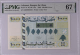 Lebanon 100000 Livres 1999 P 78 Superb Gem UNC PMG 67 EPQ