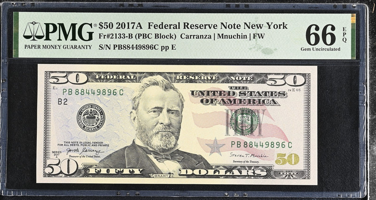 United States 50 Dollars USA 2017A P 547 New York Gem UNC PMG 66 EPQ