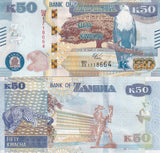 Zambia 50 Kwacha 2022 P 60 UNC