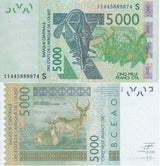 West African States Guinea Bissau 5000 Francs 2011 P 917Sj UNC