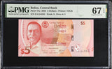 Belize 5 Dollars 2025 P 74 a Superb Gem UNC PMG 67 EPQ