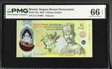 Brunei 5 Brunei Dollars 2024 P 42 a Polymer Gem UNC PMG 66 EPQ
