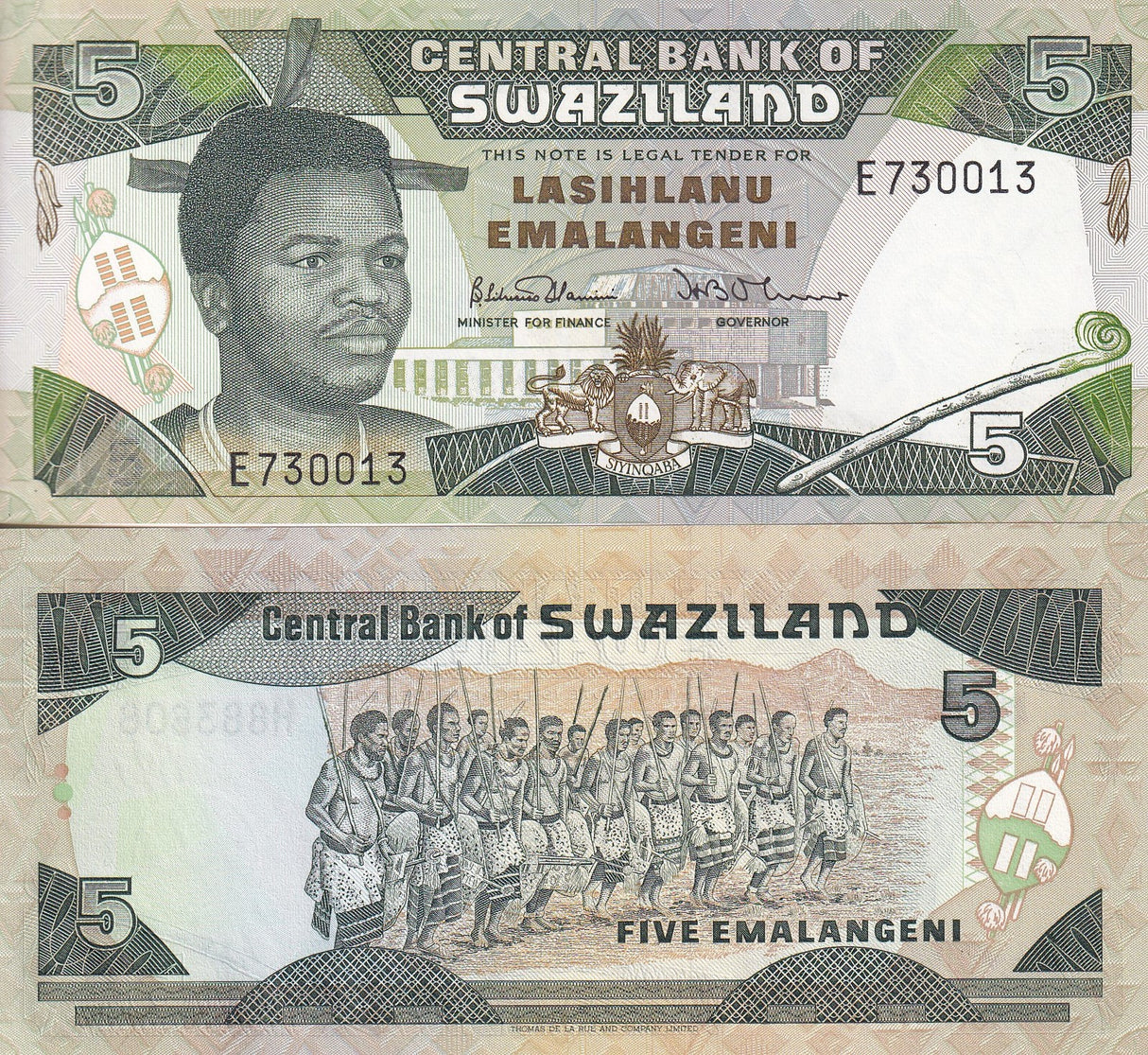 Swaziland 5 Emalangeni ND 1992 P 19 a UNC