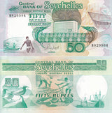SEYCHELLES 50 RUPEES ND 1989 P 34 UNC