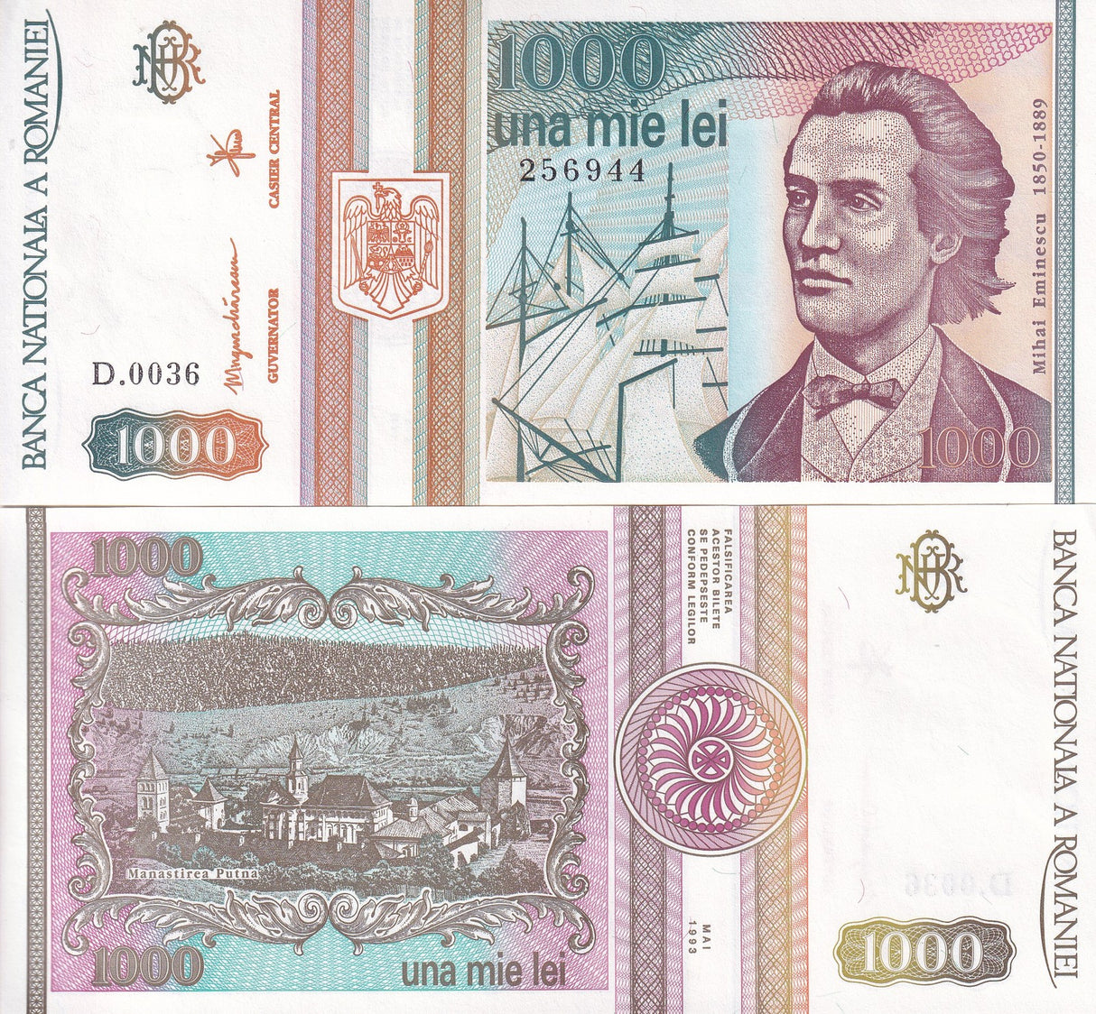 Romania 1000 Lei 1993 P 102 UNC
