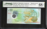 Maldives 50 Rufiyaa 2022 P 35 a* Replacement Superb Gem UNC PMG 68 EPQ TOP POP