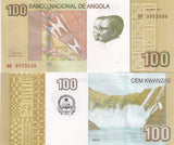 Angola 100 Kwanzas 2012/2017 P 153 UNC, Carvings, Binga waterfalls