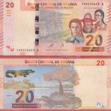Bolivia 20 Bolivianos 1986 ND 2018 2024 P 249 UNC ,New Sign ,Fuete Samaipata