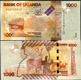 Uganda 1000 Shillings 2010 P 49 UNC , Antelopes , Stone, forest