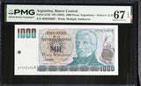 Argentina 1000 Pesos Argentinos ND 1984 P 317 b Superb Gem UNC PMG 67 EPQ