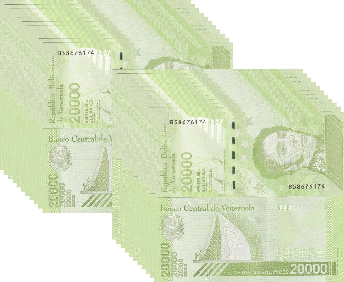 Venezuela 20000 Bolivares 2019/2020 P 110 b Small Security Lot 20 Pcs