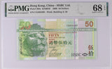 Hong Kong 50 Dollars 2006 P 208 c HSBC Superb Gem UNC PMG 68 EPQ