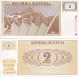Slovenia 2 Tolajev 1990 P 2 UNC