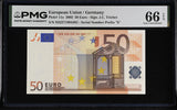 Euro 50 Euro Germany 2002 P 11 x Gem UNC PMG 66 EPQ , Prefix X