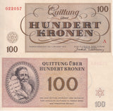 Czechoslovakia 100 Kronen 1943 THERESIENSTADT GHETTO EDELSTEIN A series UNC