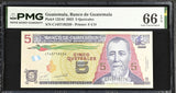 Guatemala 5 Quetzales 2022 P 122Af Gem UNC PMG 66 EPQ
