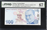 Turkey 100 Lira 2009 P 226 a Prefix A Superb Gem UNC PMG 67 EPQ