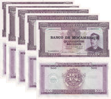 Mozambique 500 Escudos 1967-76 P 118 UNC LOT 5 PCS