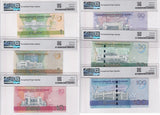 Turkmenistan Set 6, 1 5 10 20-100 Manat 2017 P 36 -41 Gem UNC PMG 66 67 68 EPQ