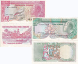 St. Thomas & Prince Set 2 PCS 50 100 Dobras 1982 1989 P 56 P 60 UNC