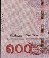 Thailand 100 Baht ND 2018 P 137 b (3),Shorter Penal Code at back,Sign 89 UNC