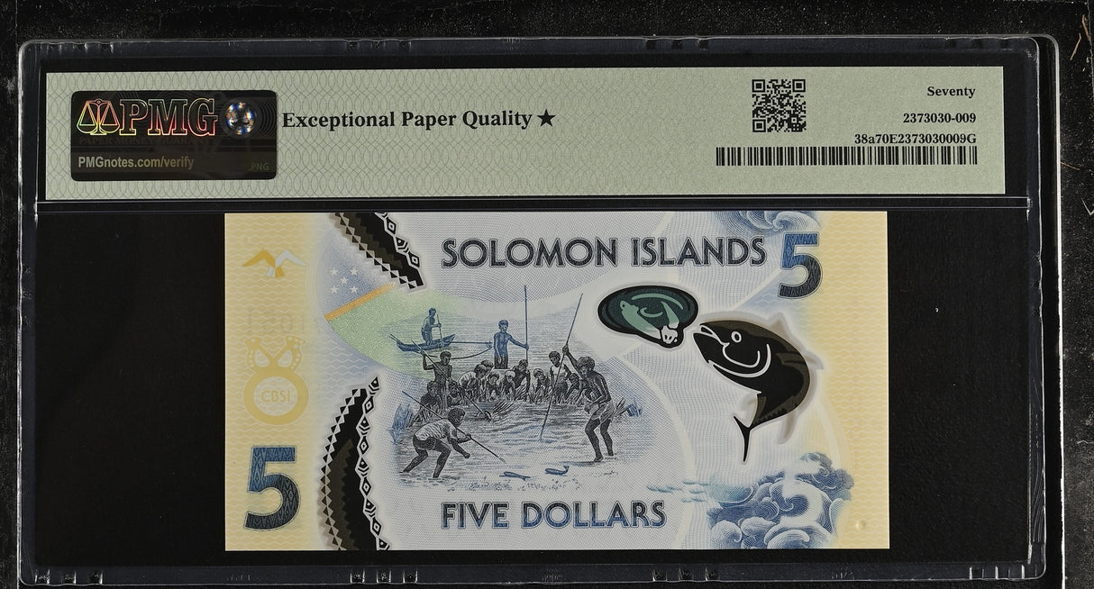 Solomon Islands 5 Dollars ND 2019 P 38 a Superb Gem UNC PMG 70 EPQ Extra Star
