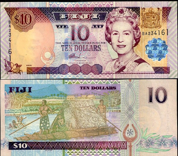 Fiji 10 Dollars ND 2002 P 106 UNC