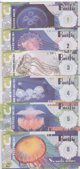 Pacific Ocean set 6, 1 2 3 4 5 6 Dollars 2016 Fantasy