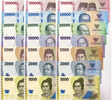 Indonesia Set 7 x LOT 3= 21 UNC 1K 2K 5000 - 100000 Rupiah P 162-168 2022 2024