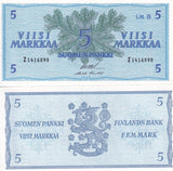 Finland 5 Markka 1963 P 106A Litt. B UNC