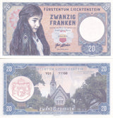 Liechtenstein 20 Francs 2020 Private issue Test Note Zwanzig Franken