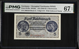 Germany 5 Reichsmark ND 1940-1945 P R138 a Superb Gem UNC PMG 67 EPQ