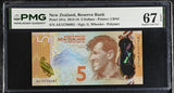 New Zealand 5 Dollars 2015 P 191 a Superb Gem UNC PMG 67 EPQ PNB