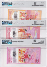 China Set 3;20 Yuan 2024 2025 2026 P 920-922 Polymer Superb Gem UNC PMG 68 EPQ