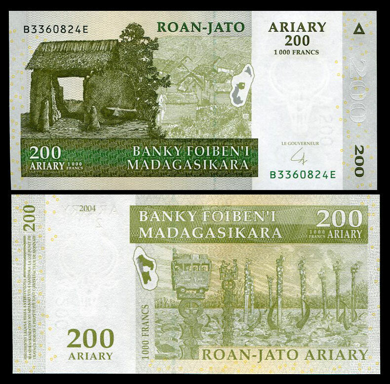 Madagascar 200 Ariary 2004 P 87 b UNC
