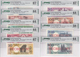 Poland Set 9 1-500 Zlotych 1990 P 164a-172 Cancelled Gem UNC PMG 58 64 67 EPQ