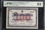 Austria 100 Kronen 1918 Municipality of Vienna Choice UNC PMG 64 EPQ