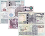 Egypt SET 3 UNC 5 10 20 Pounds 2021-2025 P 72 73 74
