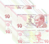 Turkey 10 Lira 2009/2026 P 223 Prefix G New Sign UNC LOT 20 PCS