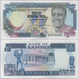 Zambia 10 Kwacha 1989-1991 P 31 Random Sign UNC